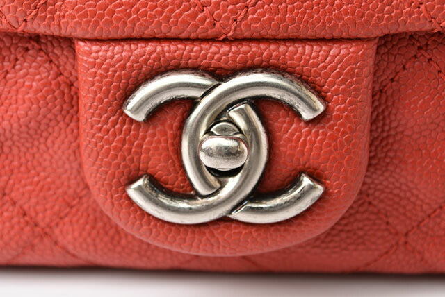 Chanel Caviar Chain Shoulder Bag Red