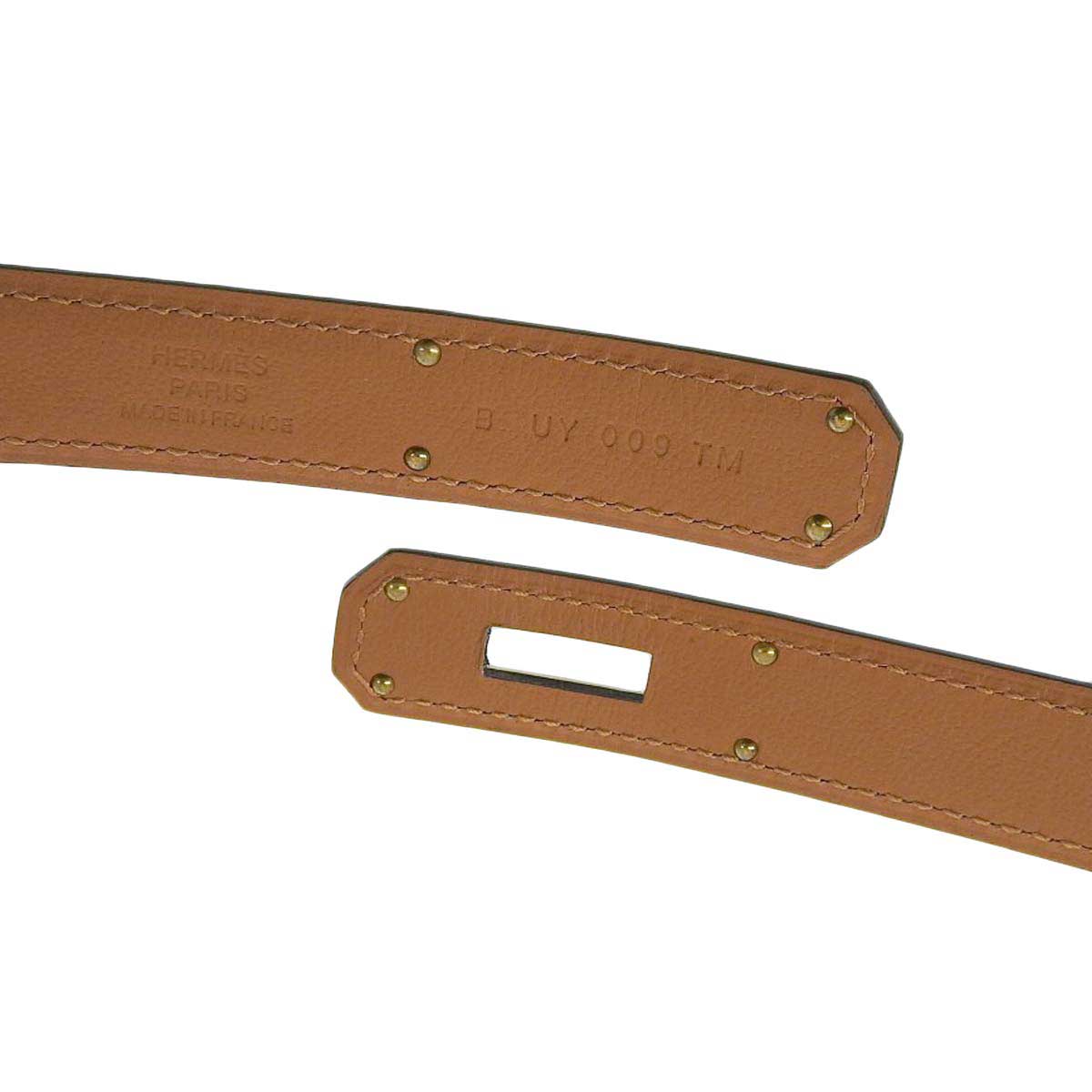 Hermes Leather Kelly Belt Beige Brown