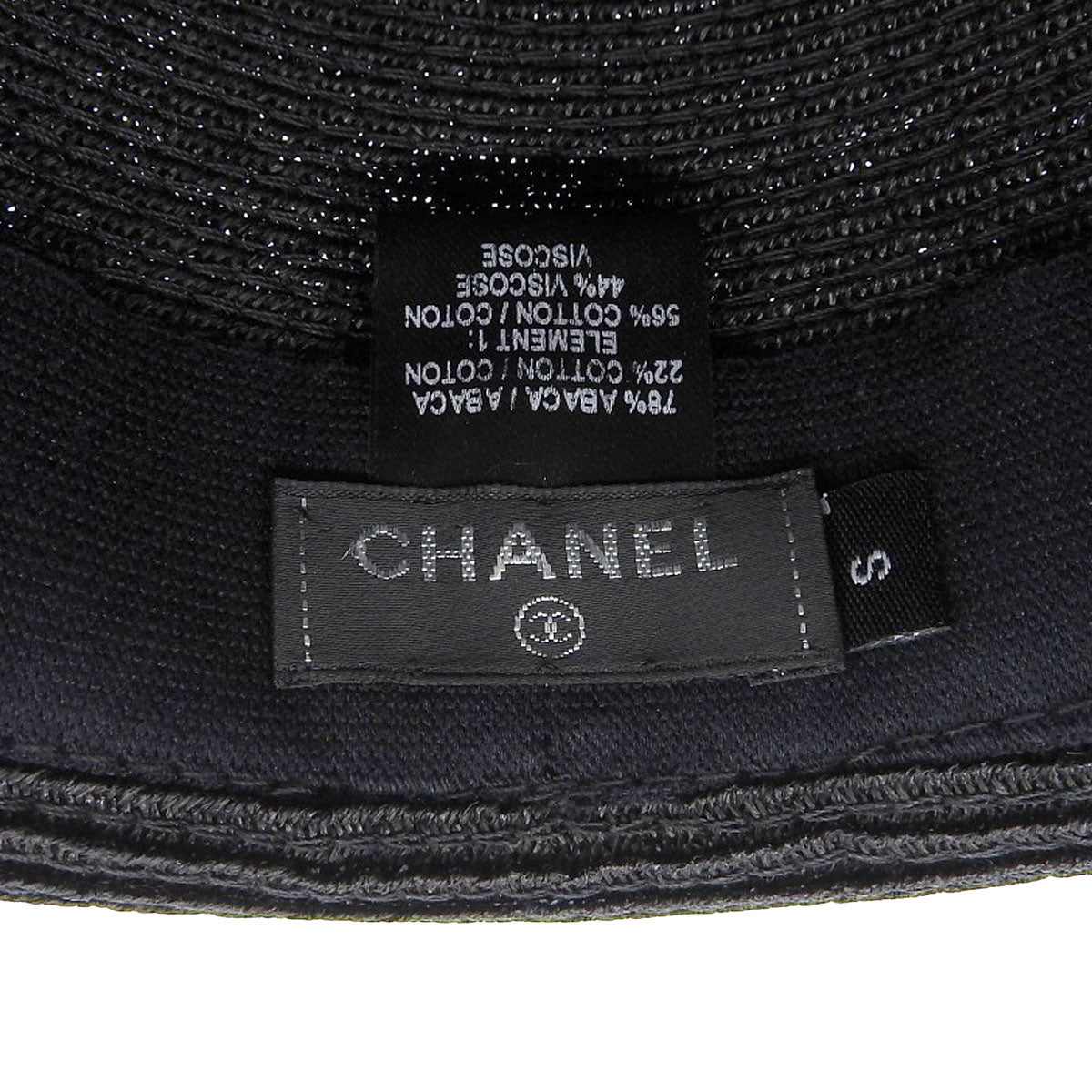 Chanel Black Straw Hat Coco Mark