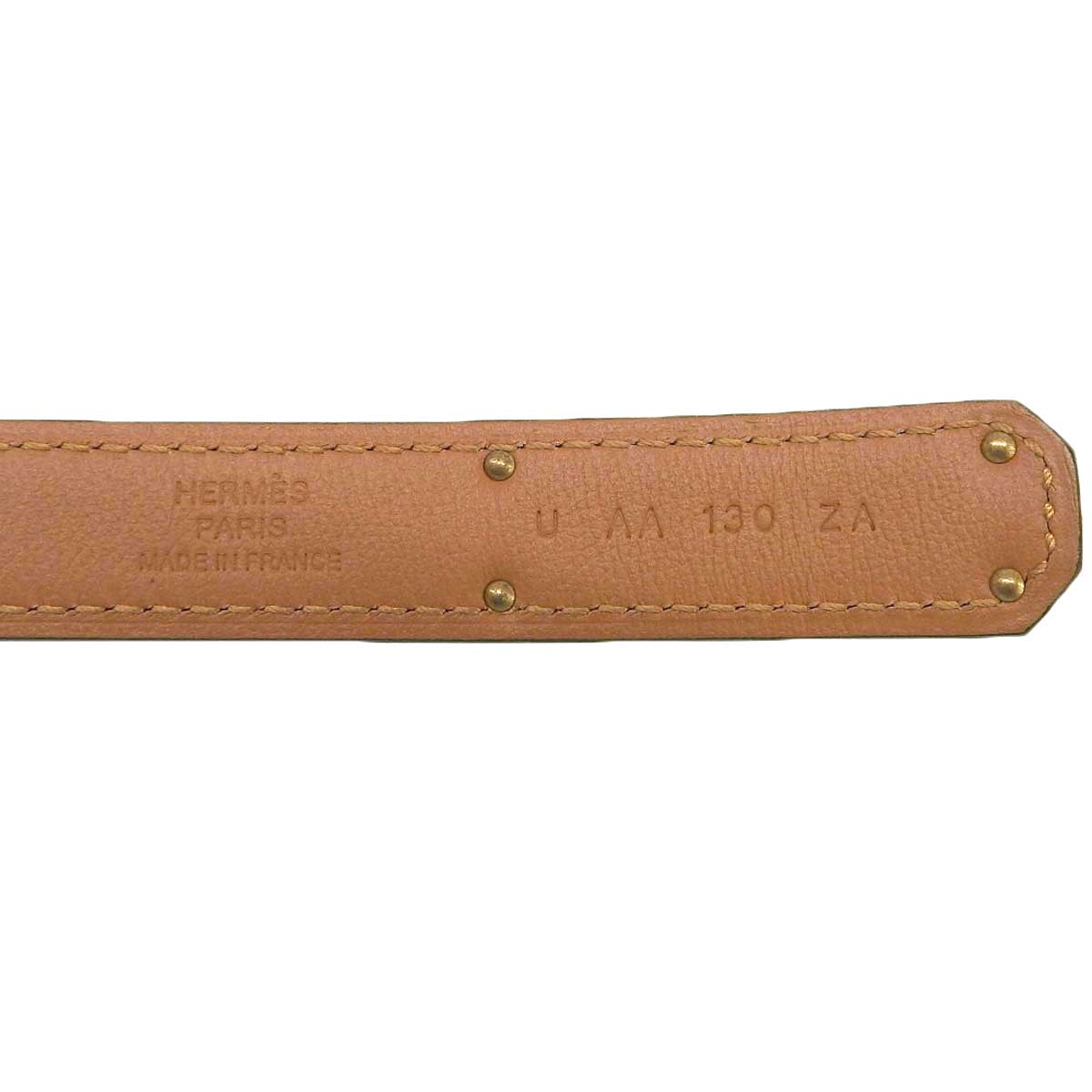 Hermes Leather Kelly Belt Beige Brown