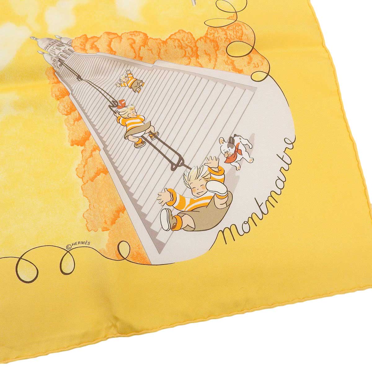 Hermes Silk Scarf Yellow Orange