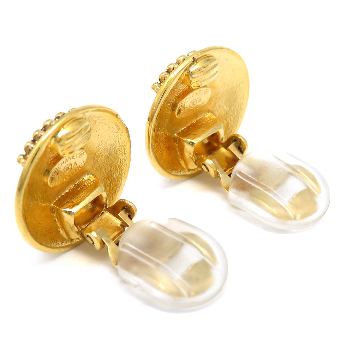 Chanel Vintage Crown Motif Earrings