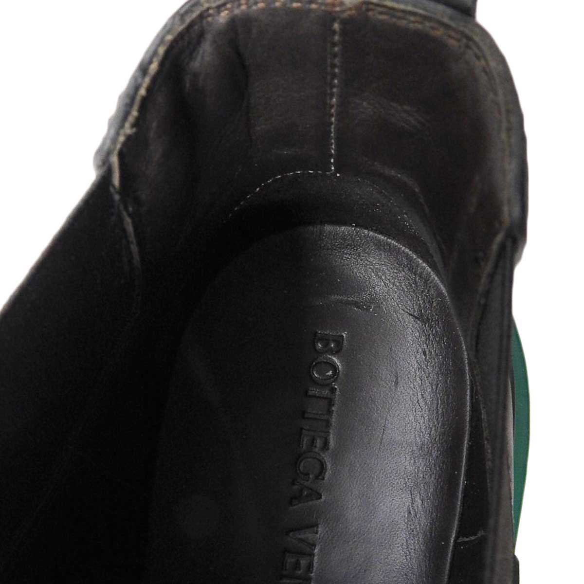 Bottega Veneta Leather Chelsea Boots Black Green