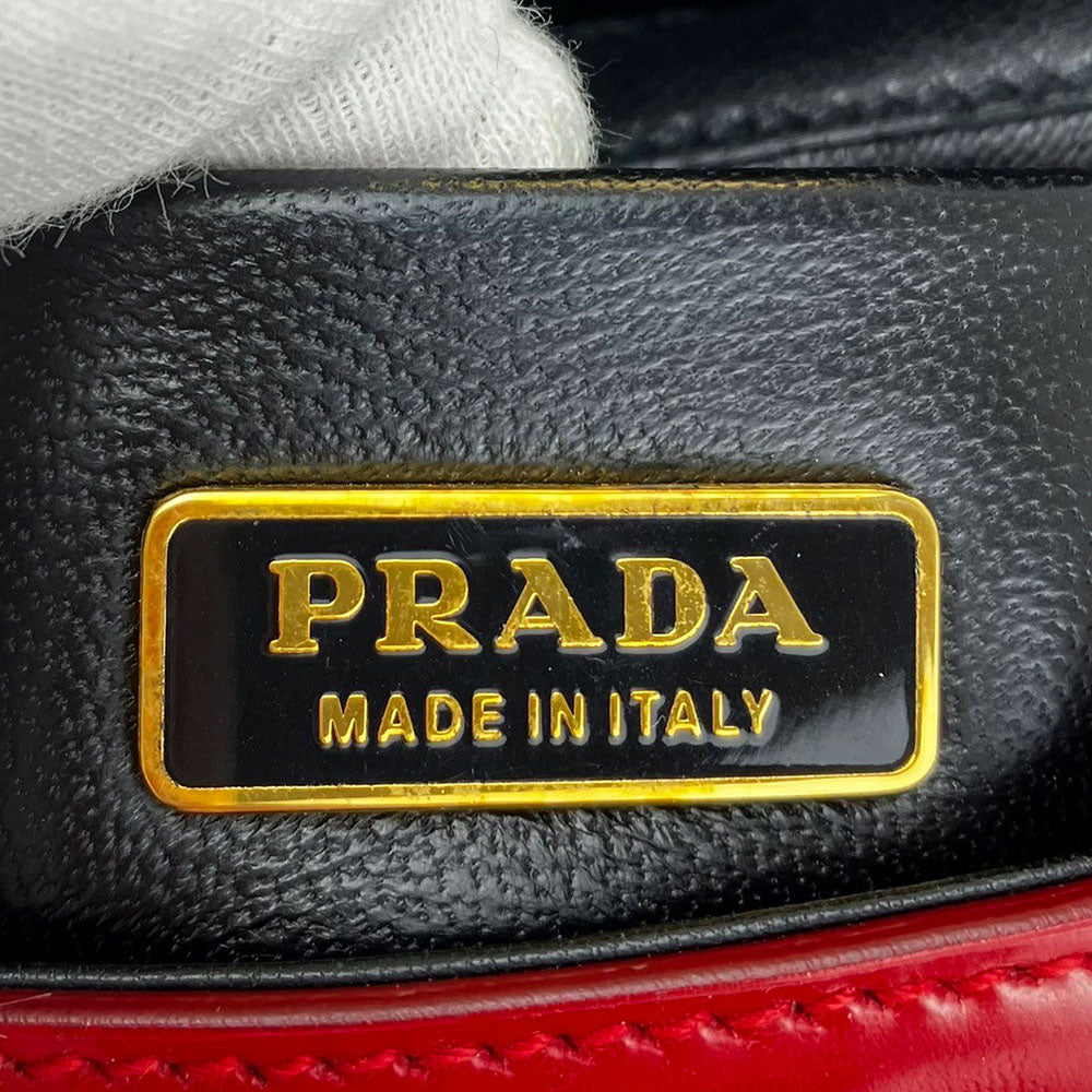 Prada Handbag BN1670 Calfskin Red