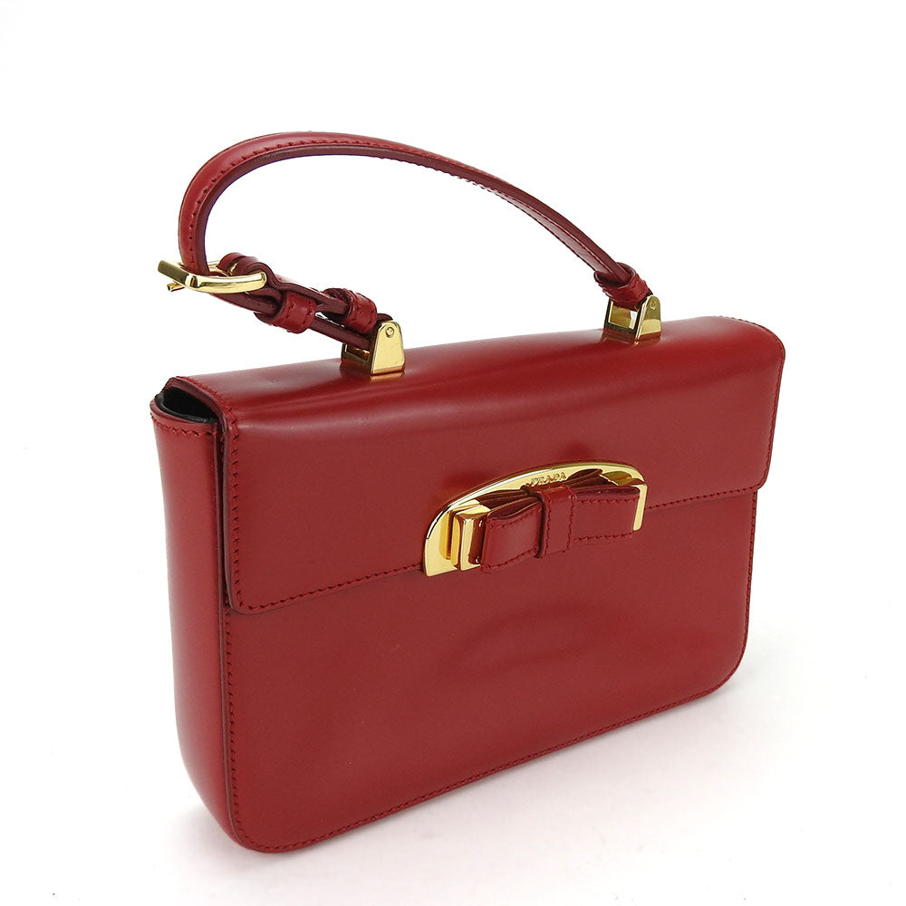 Prada Handbag BN1670 Calfskin Red