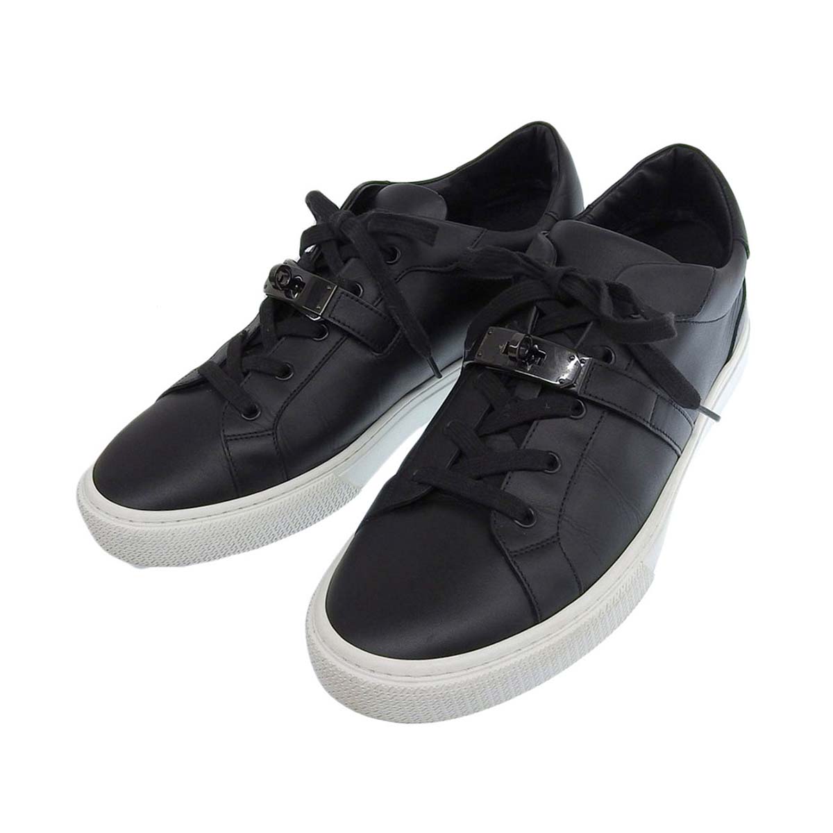 Hermes Leather Sneakers Black