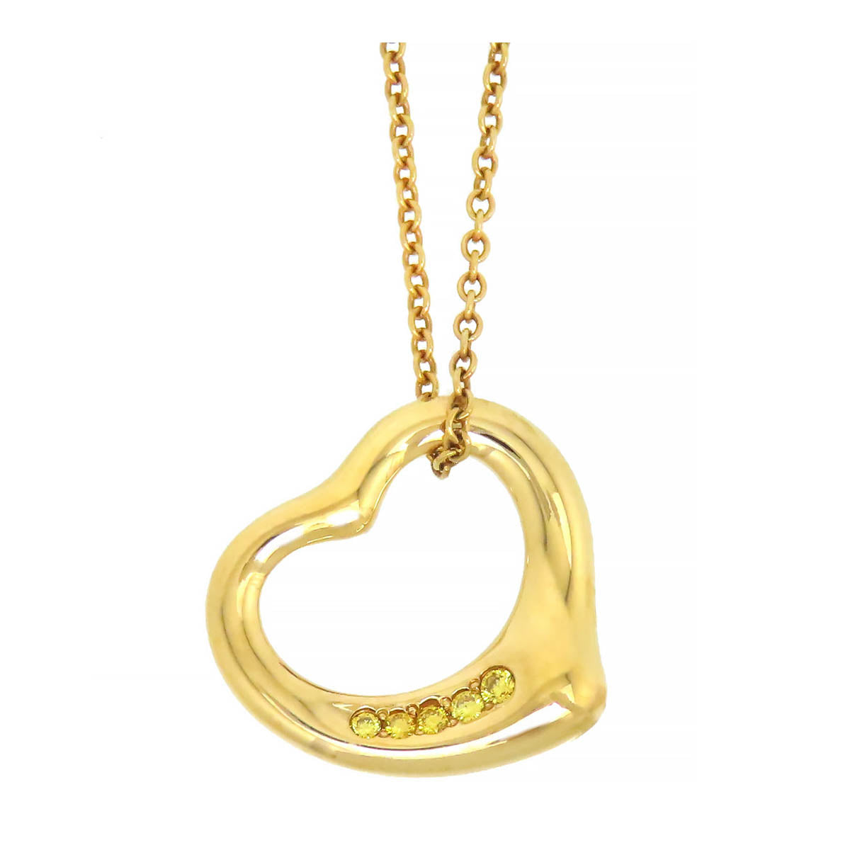 Tiffany Necklace K18YG Yellow Diamond