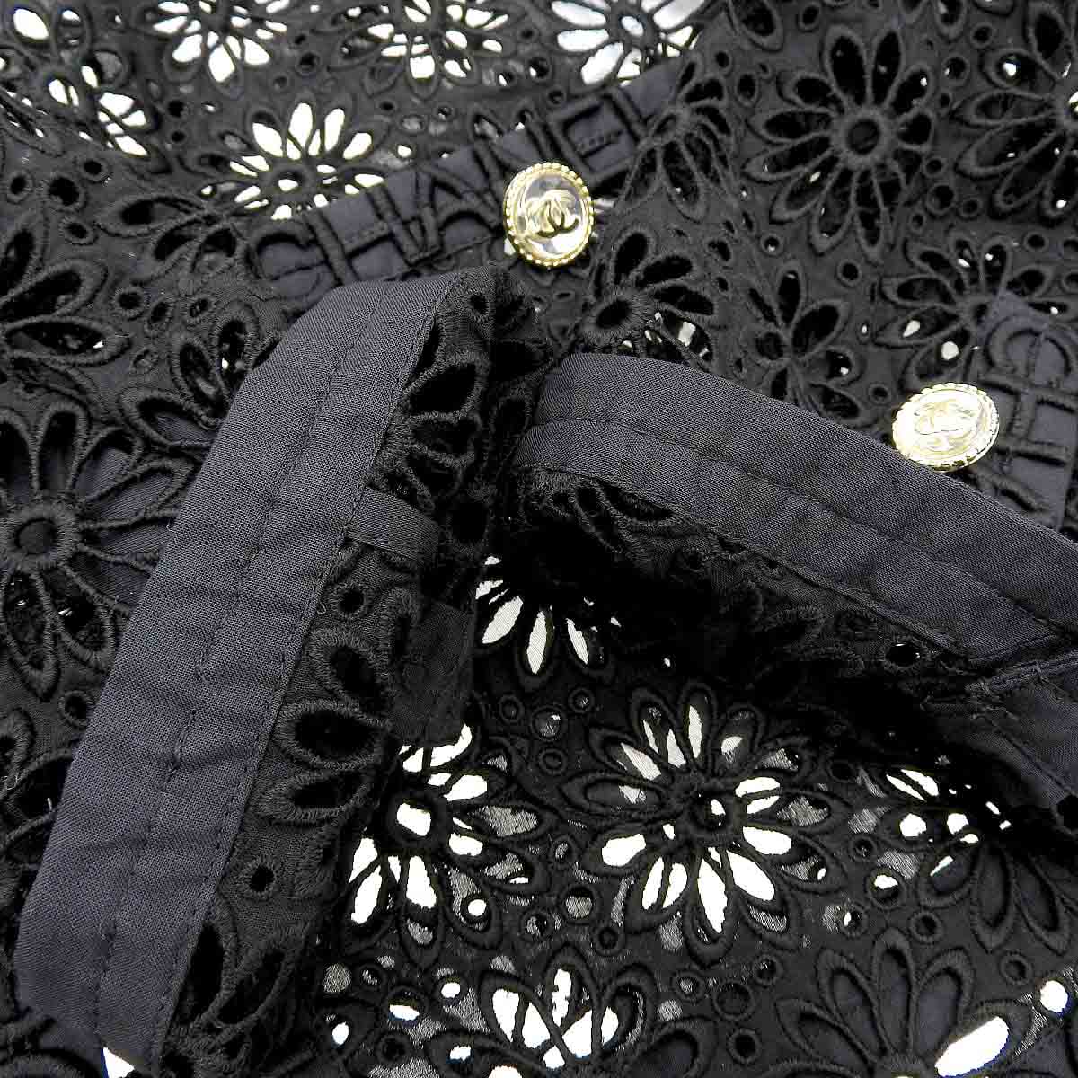 Chanel Floral Cutwork Jacket Black