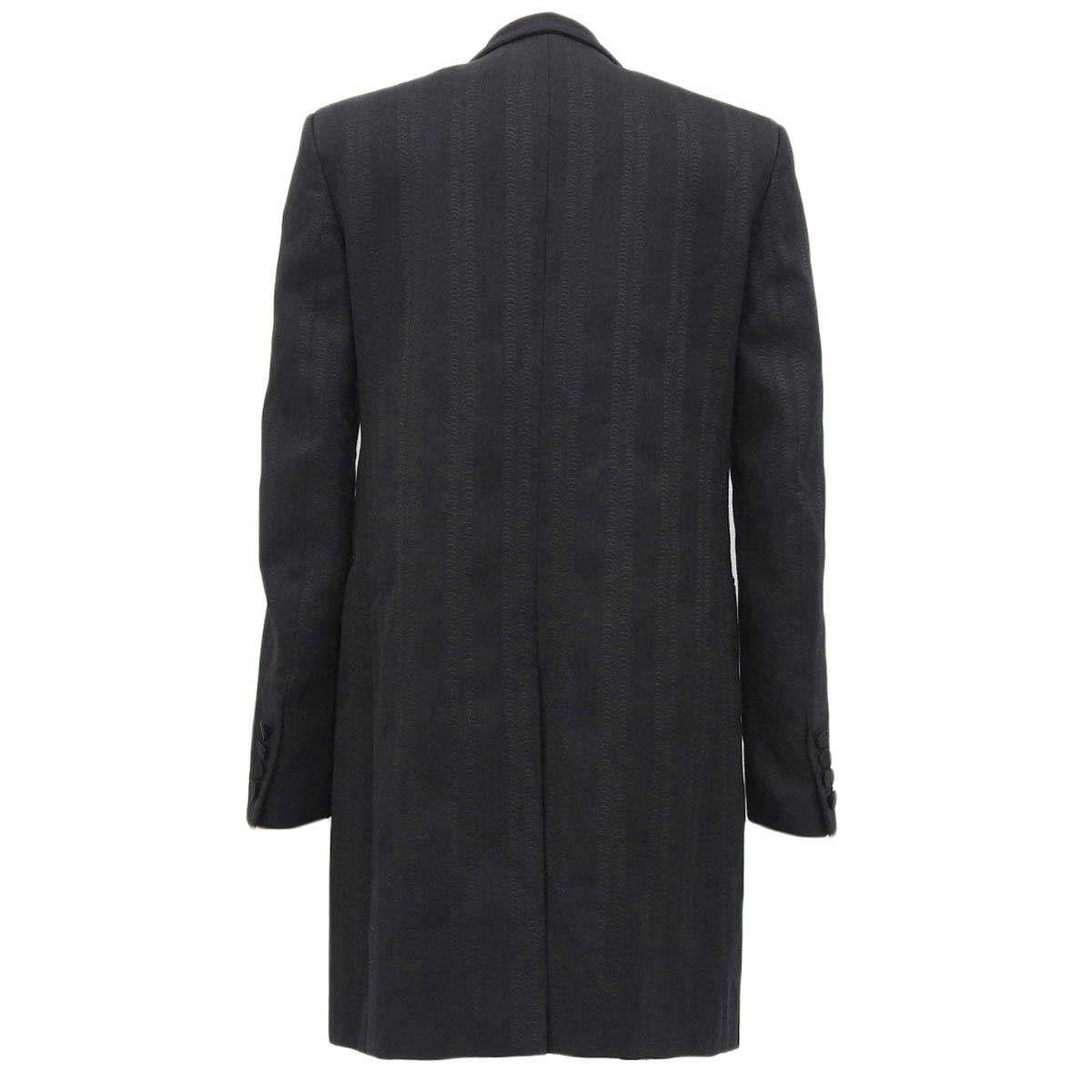 Yves Saint Laurent Wool Silk Blend Stripe Coat