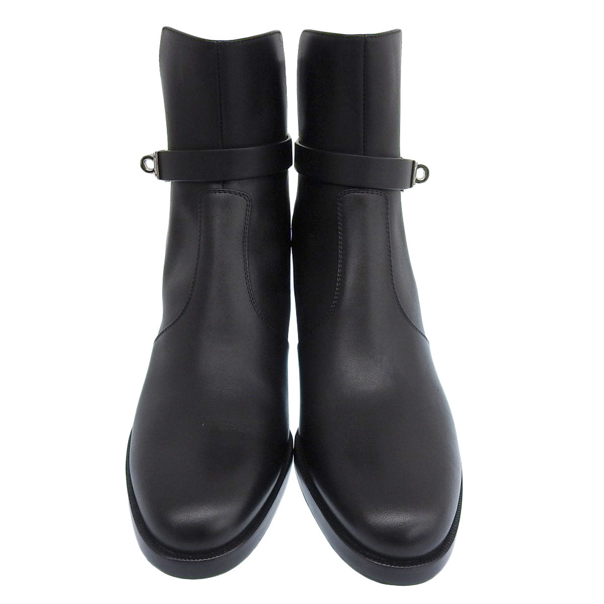 Hermes Leather Black Short Boots