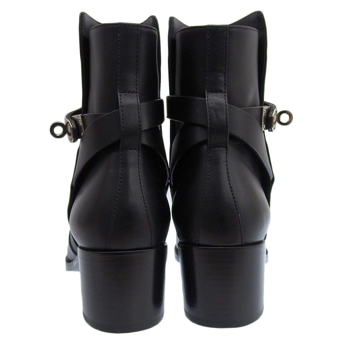 Hermes Leather Black Short Boots