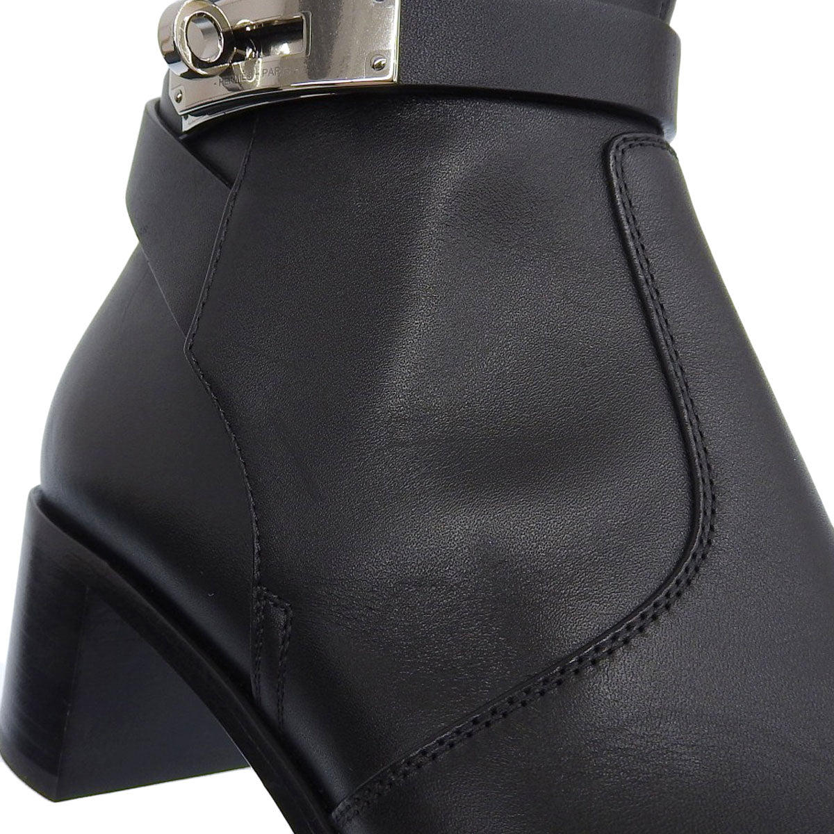 Hermes Leather Black Short Boots