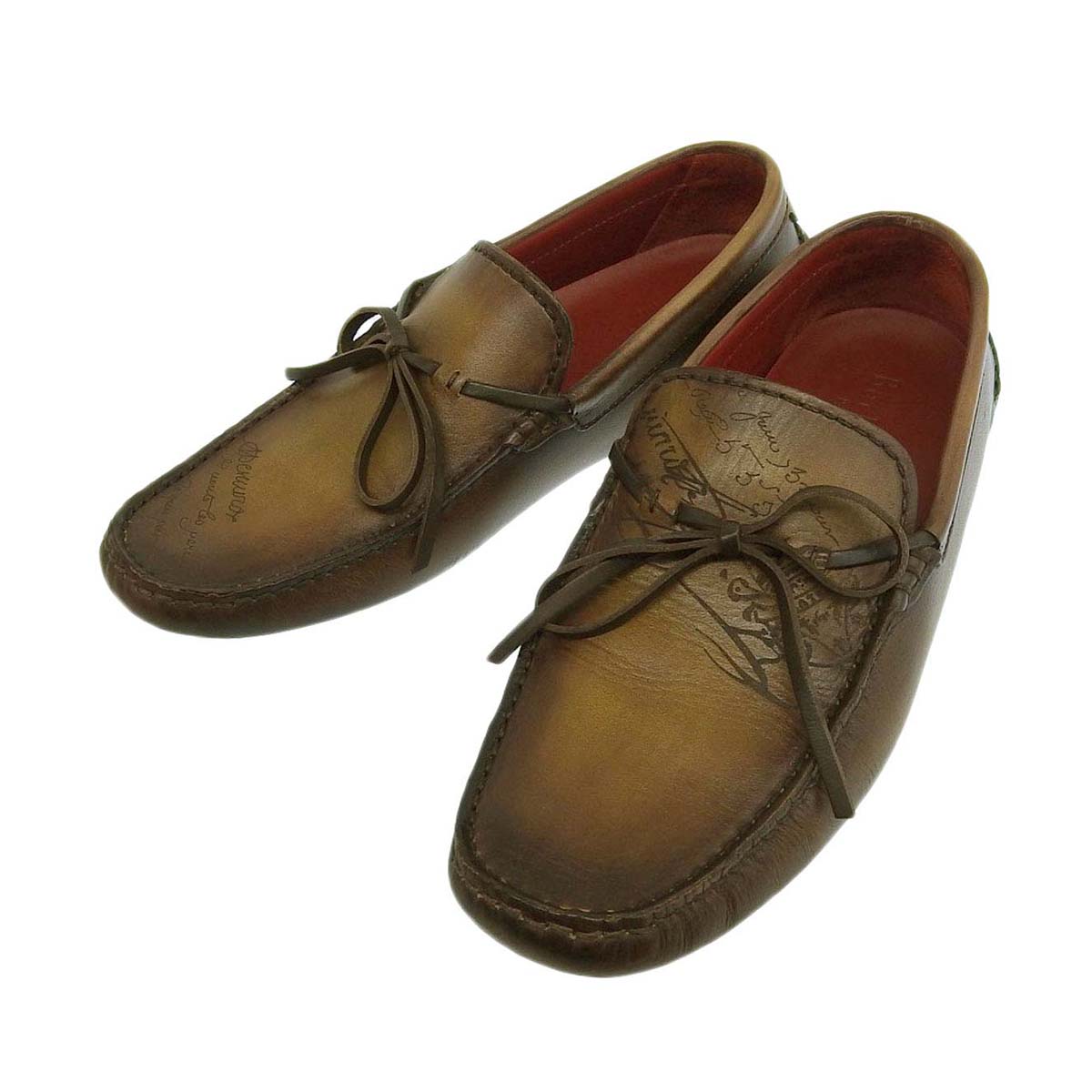 Berluti Leather Driving Shoes Brown