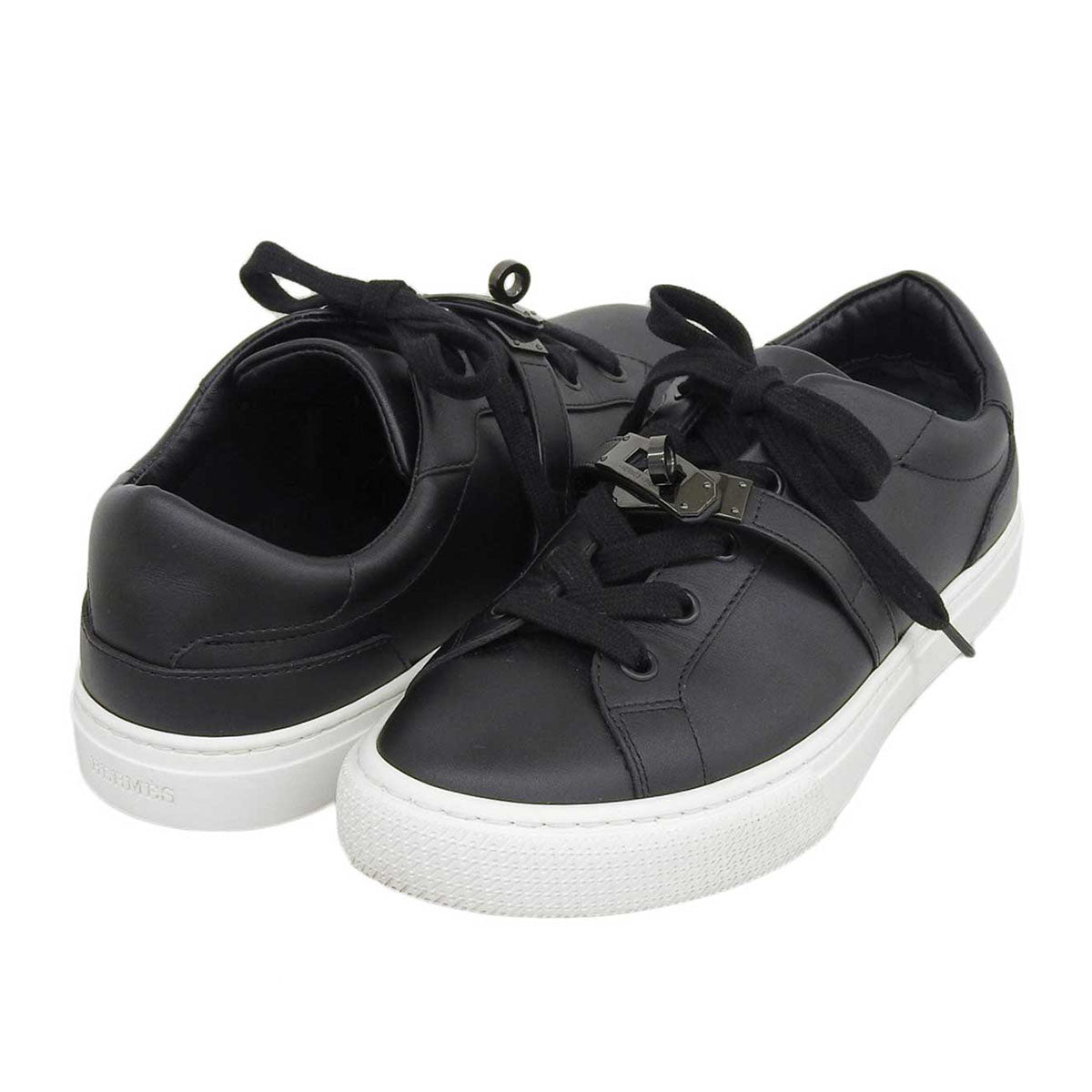 Hermes Leather Sneakers Black