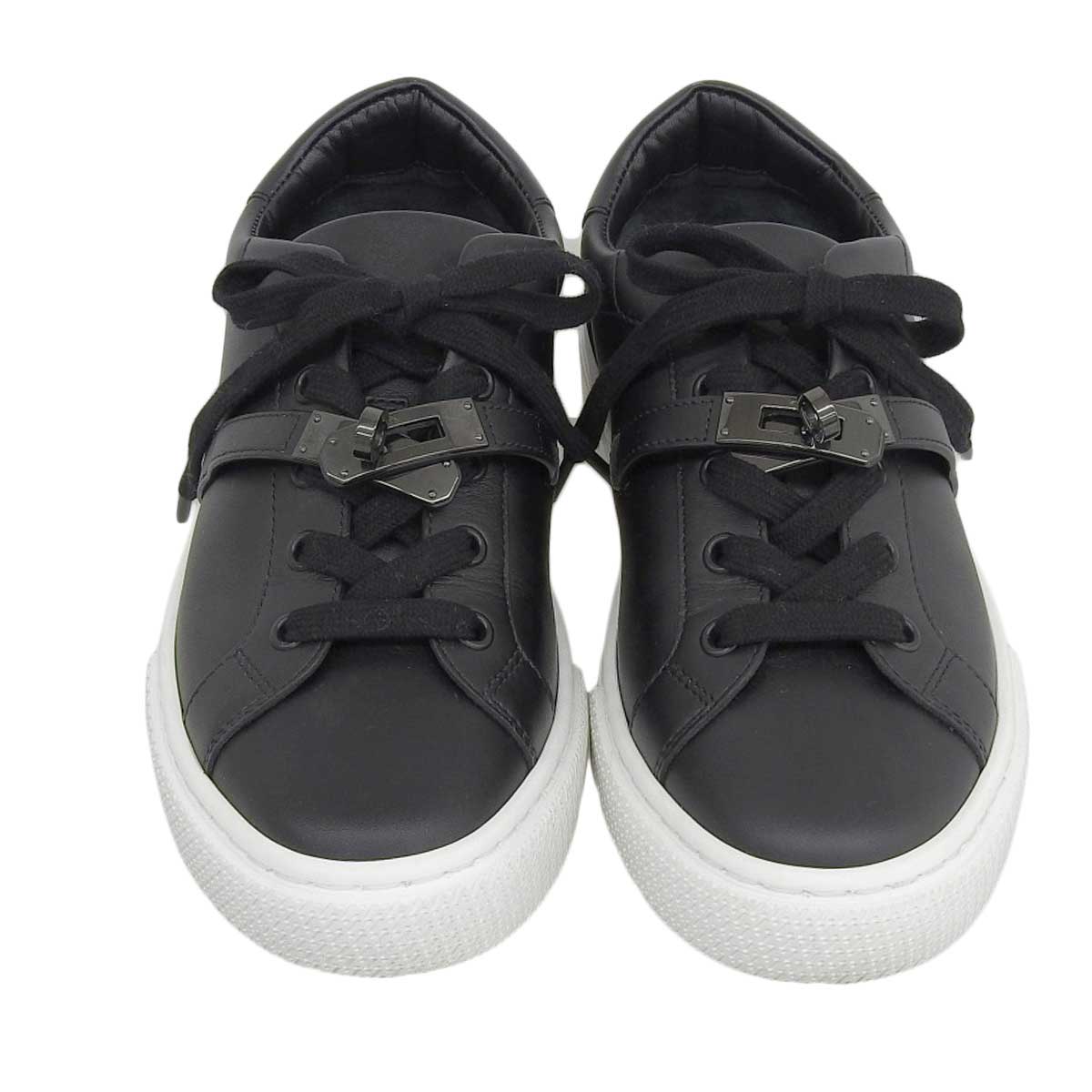 Hermes Leather Sneakers Black