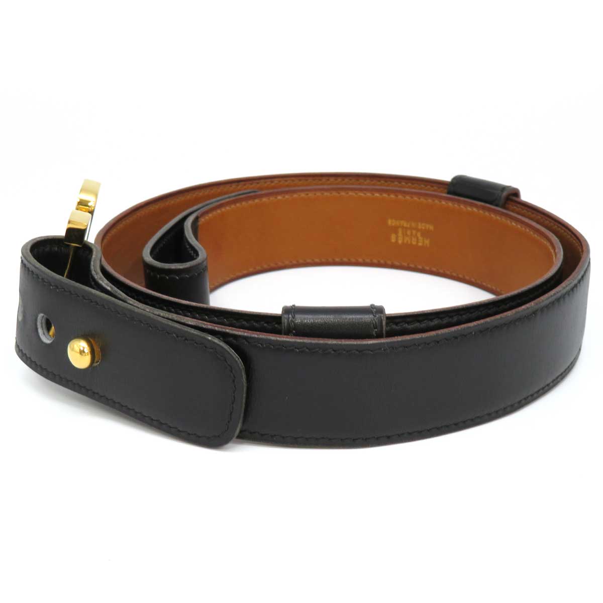 Hermes Leather Vintage H Buckle Belt