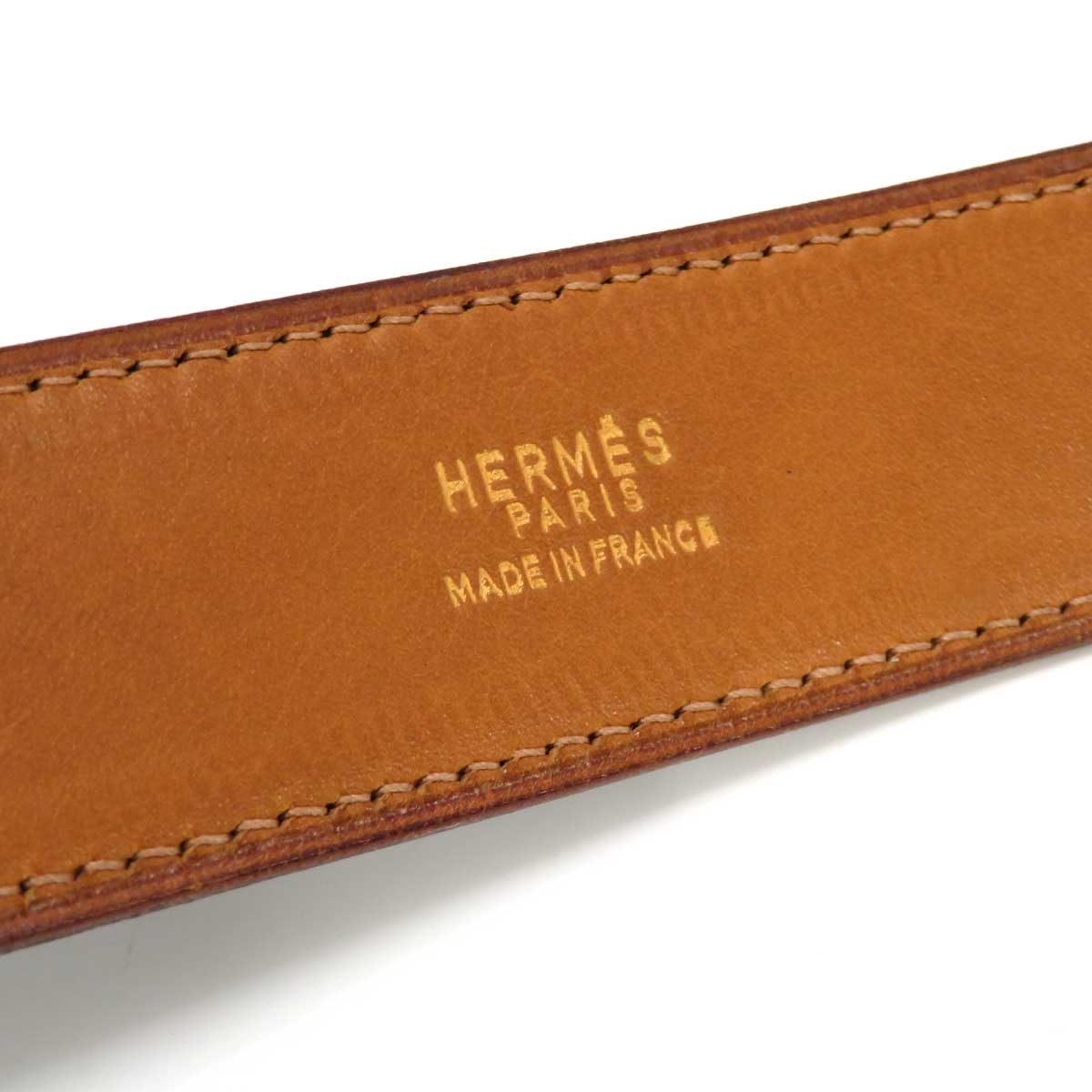 Hermes Leather Vintage H Buckle Belt