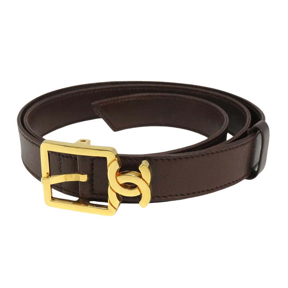 Chanel Metal Leather Vintage Buckle Belt