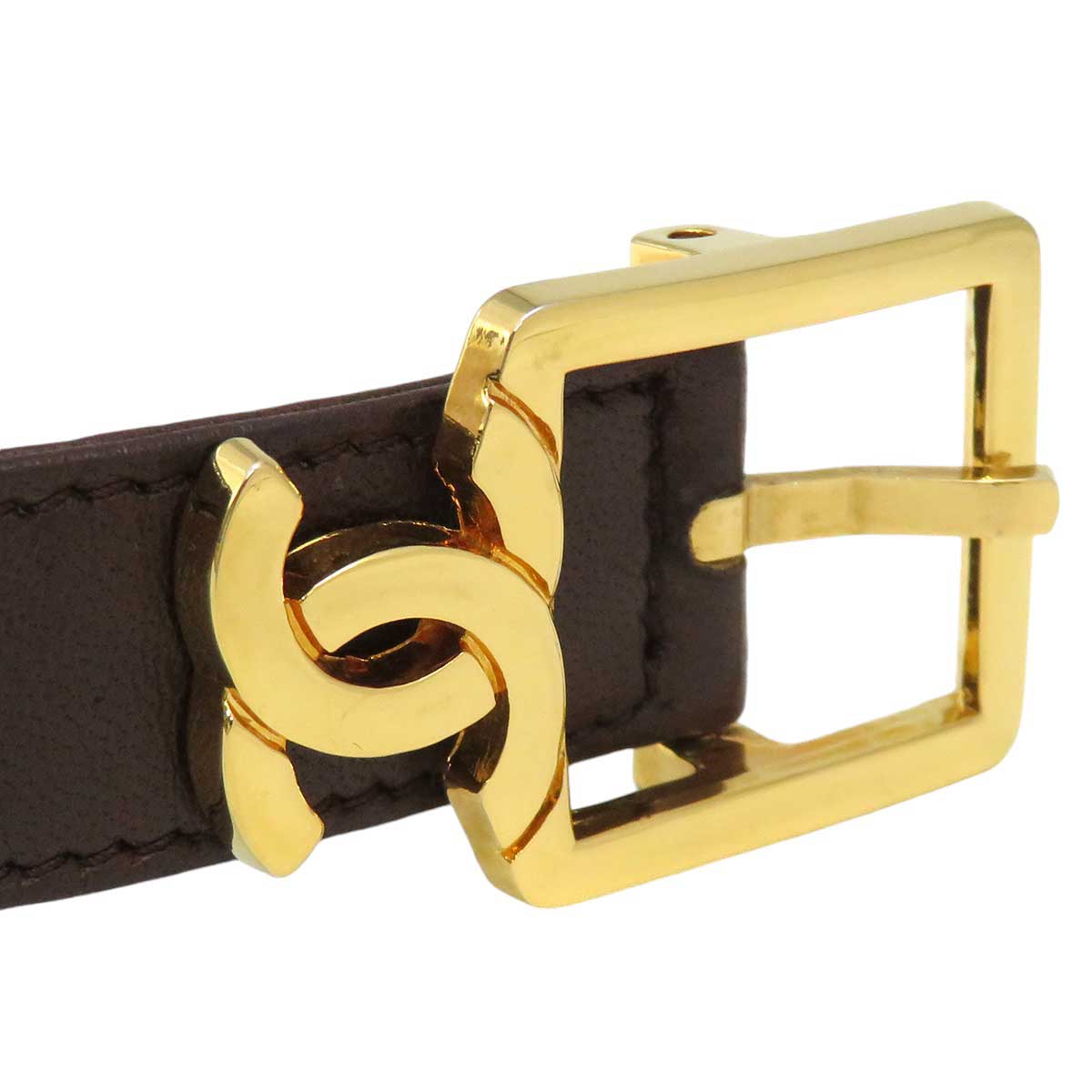 Chanel Metal Leather Vintage Buckle Belt