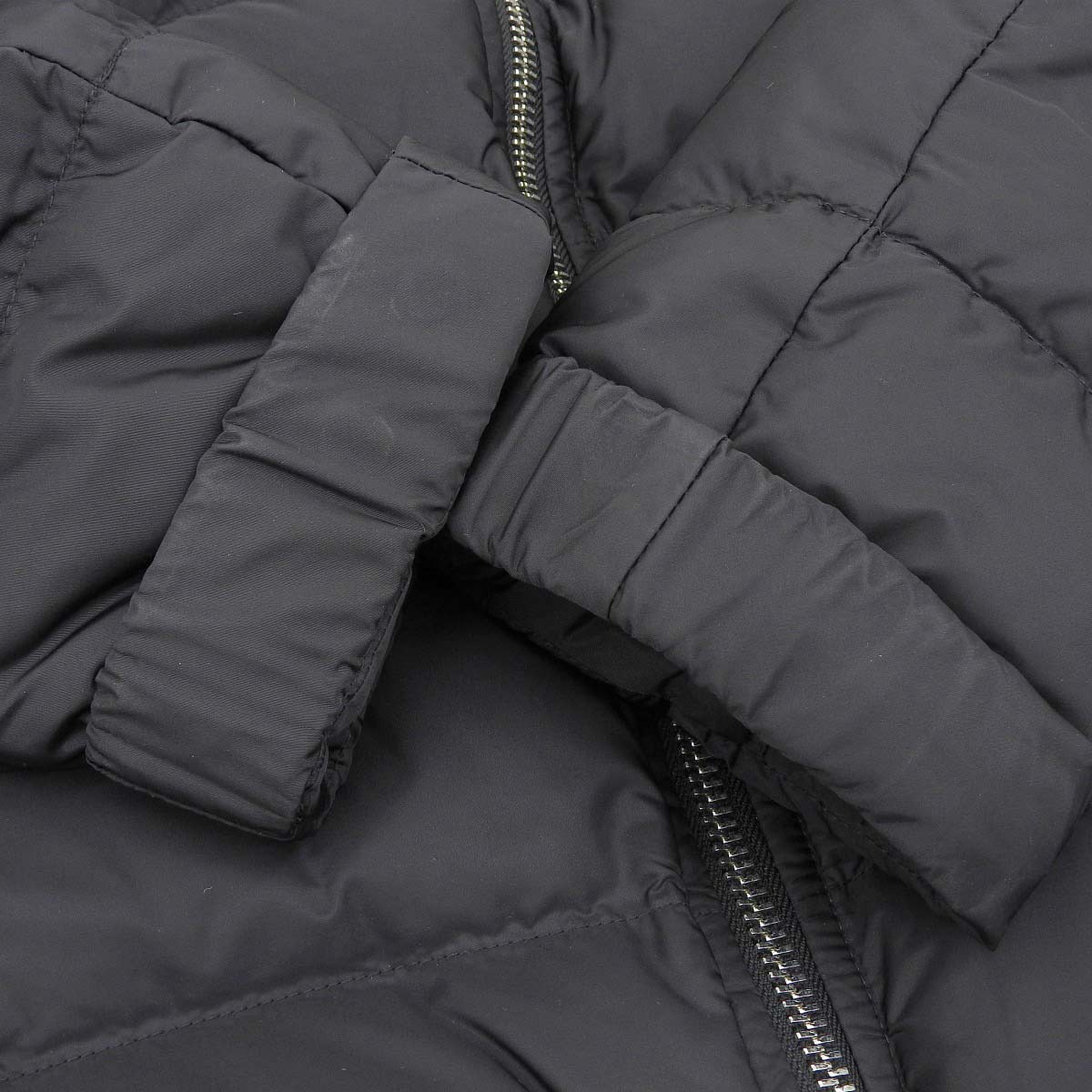 Prada Down Jacket Black Fur Collar