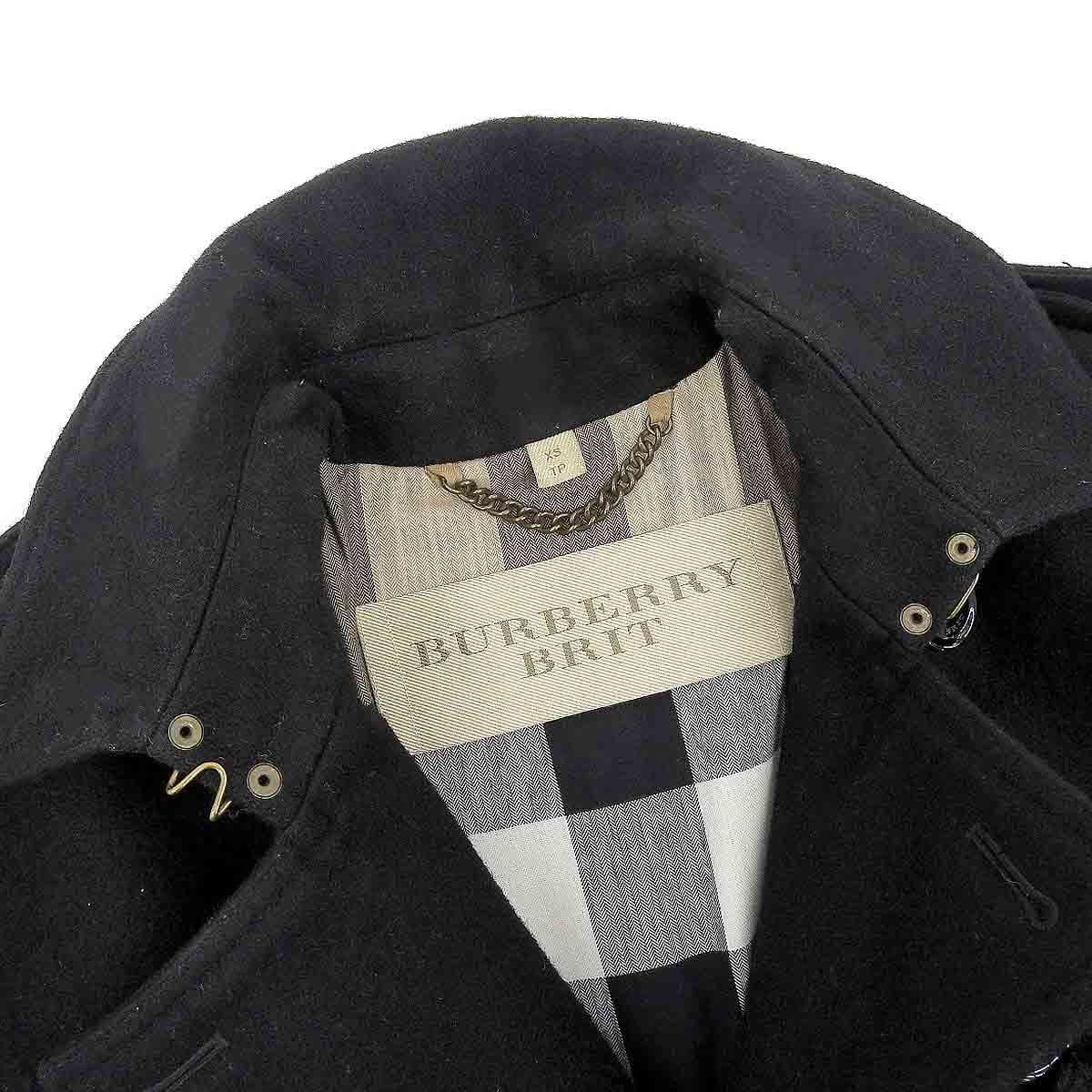 Burberry Wool Peacoat Black XS Belted