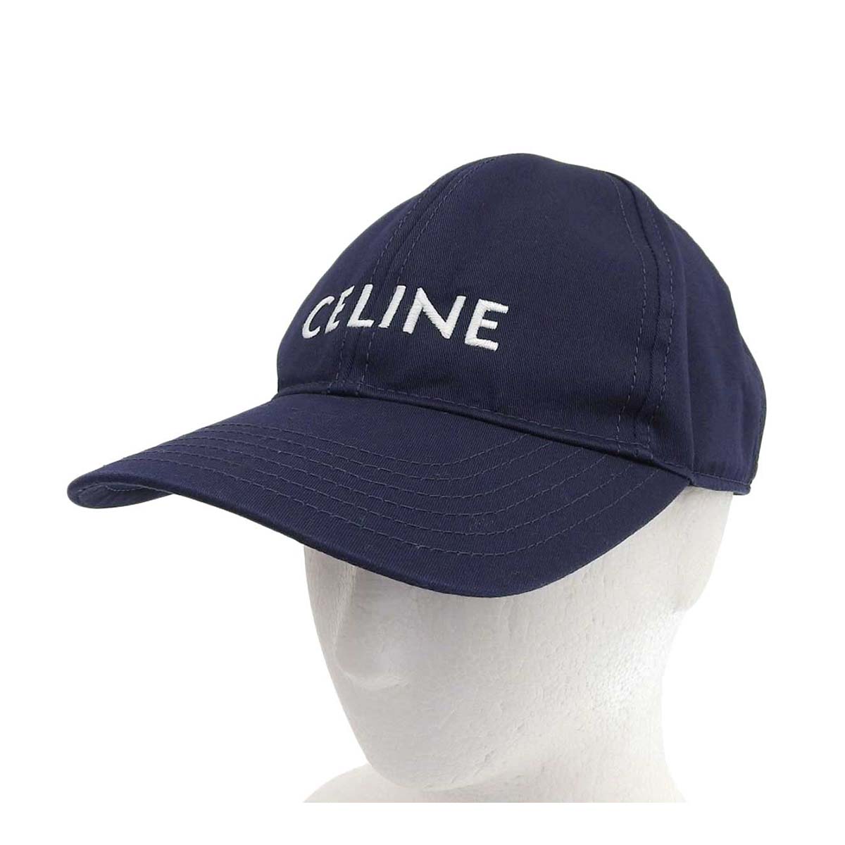 Celine Logo Embroidery Baseball Cap Navy