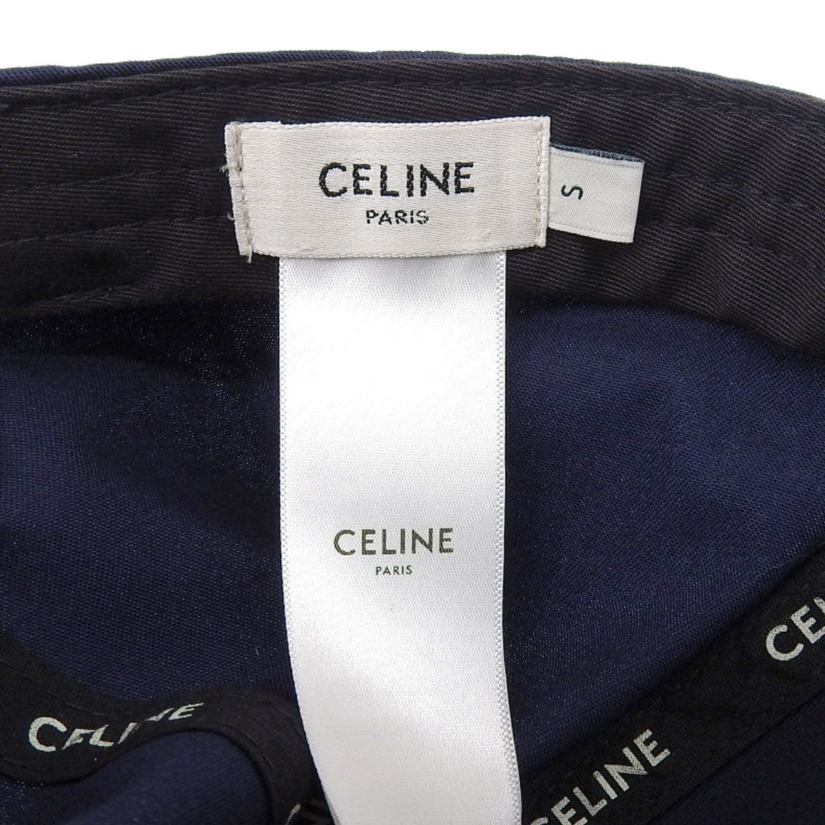 Celine Logo Embroidery Baseball Cap Navy