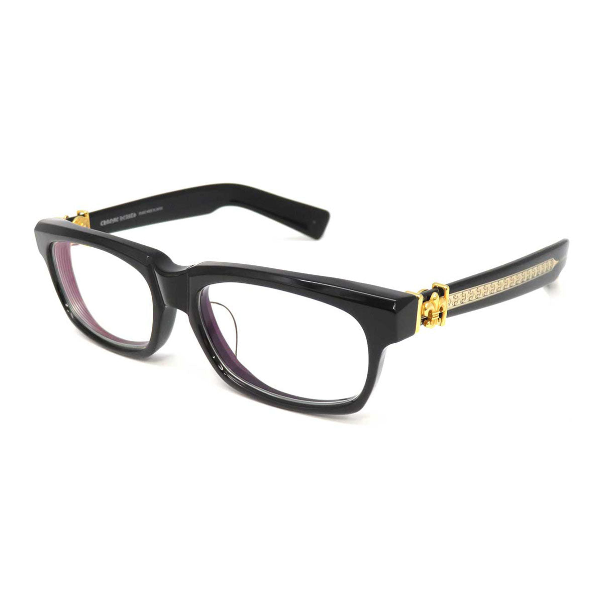 Chrome Hearts Glasses Black Gold Color