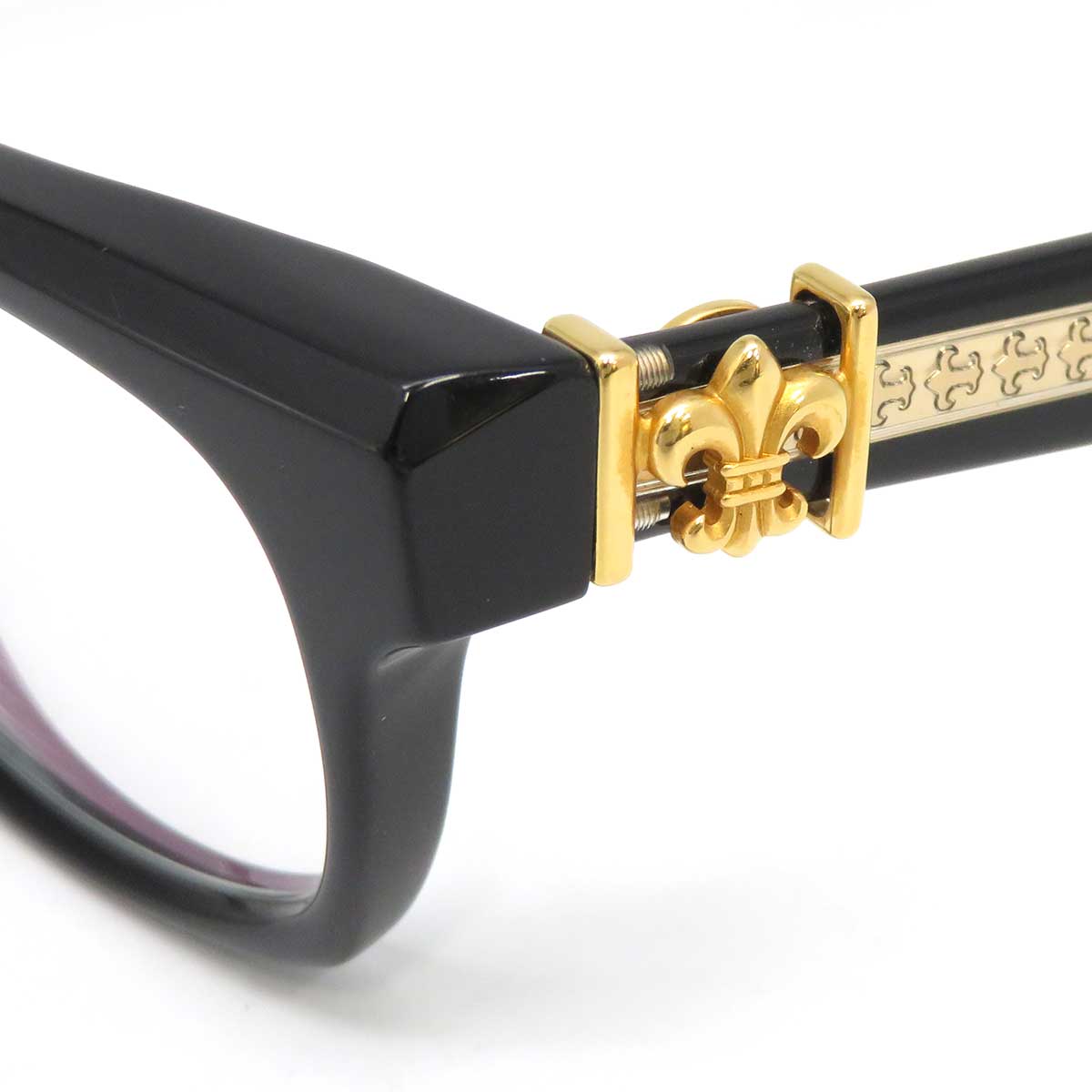 Chrome Hearts Glasses Black Gold Color