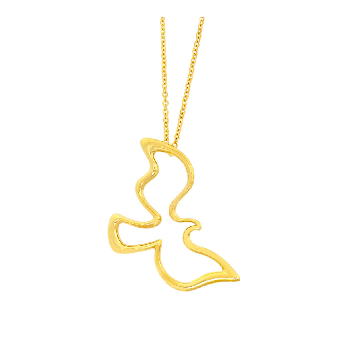 Tiffany & Co K18YG Dove Bird Necklace