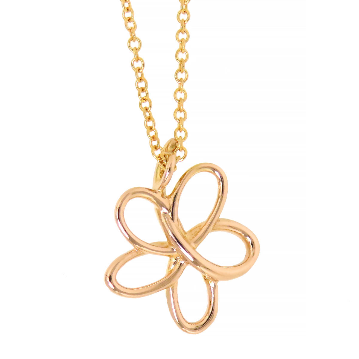 Tiffany & Co AU750 K18PG Flower Necklace