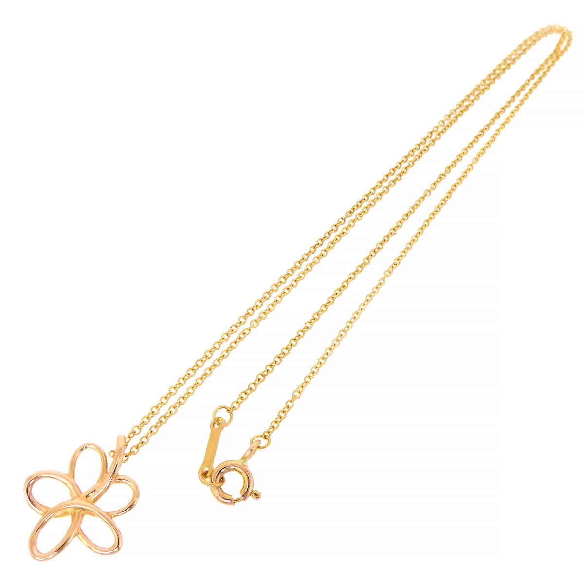 Tiffany & Co AU750 K18PG Flower Necklace