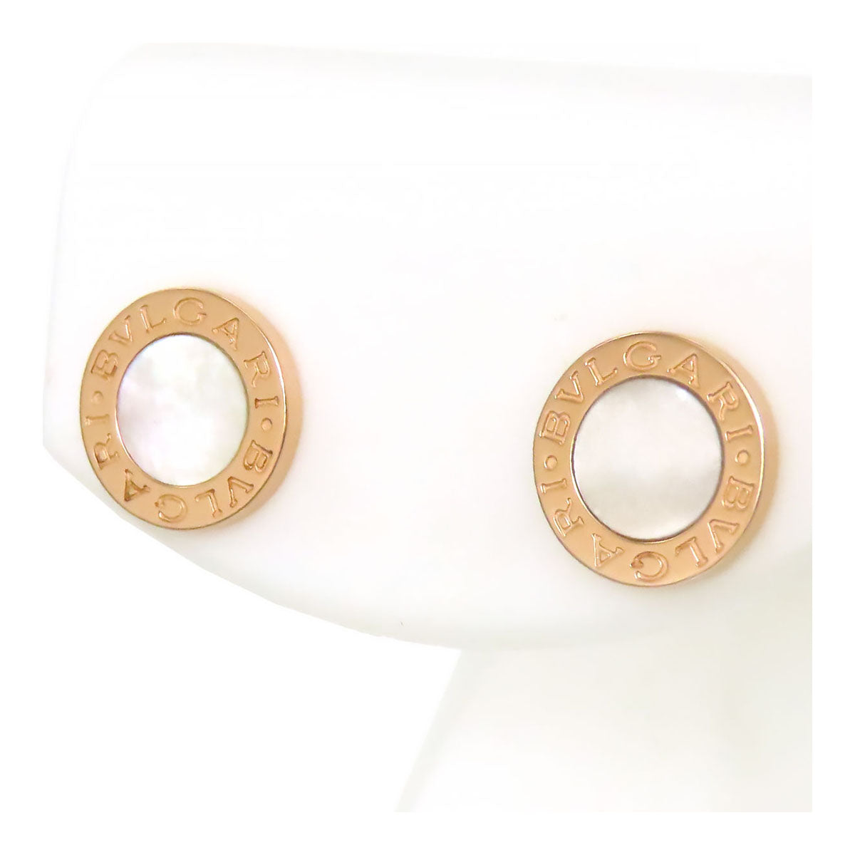 Bvlgari Earrings Au750 K18PG Mother of Pearl