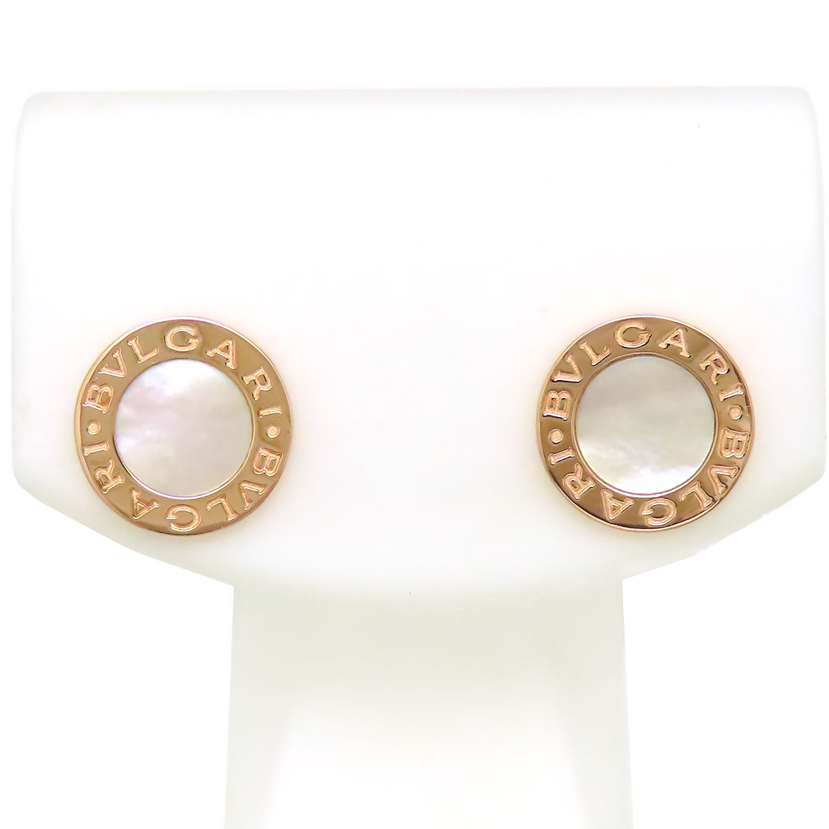 Bvlgari Earrings Au750 K18PG Mother of Pearl