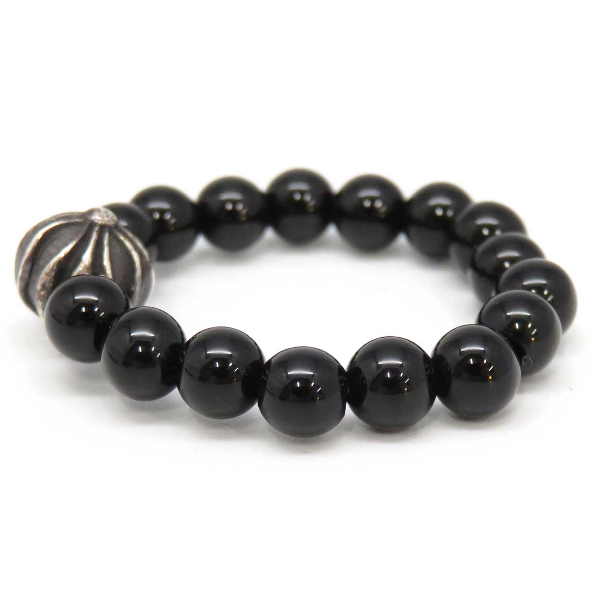 Chrome Hearts Black Tourmaline Bead Ring