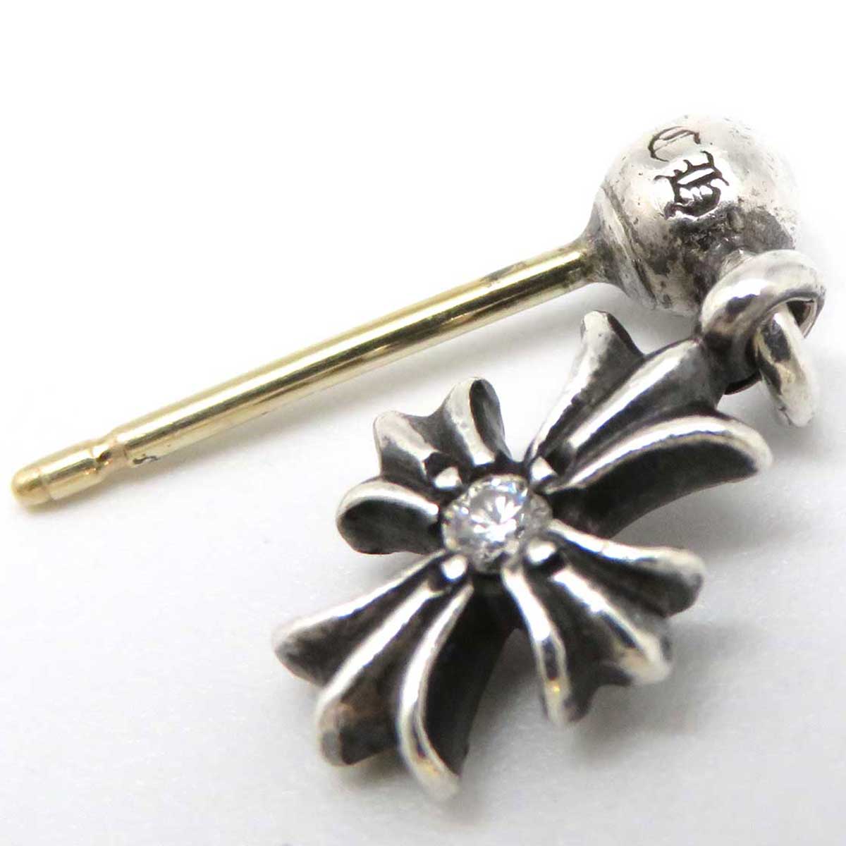 Chrome Hearts SV925 K14 Diamond Earrings