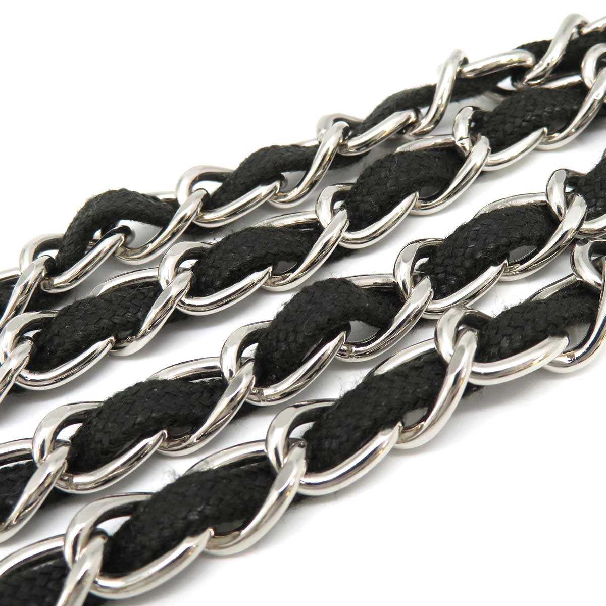 Chanel Metal Plastic Fabric Chain Belt