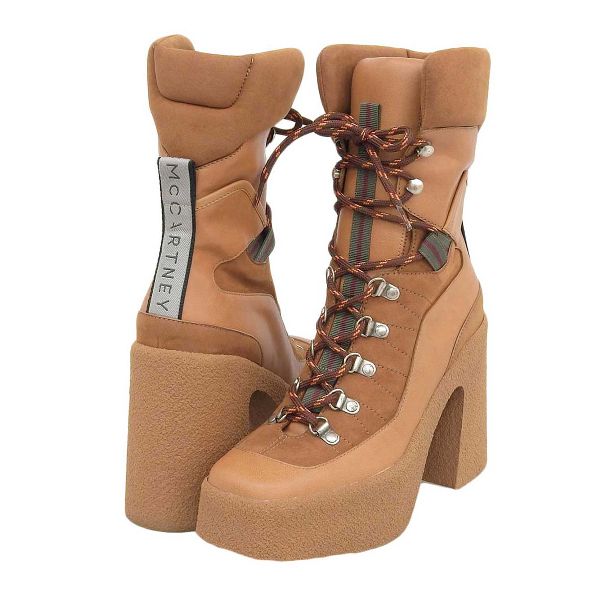 Stella McCartney Brown Lace-Up Ankle Boots