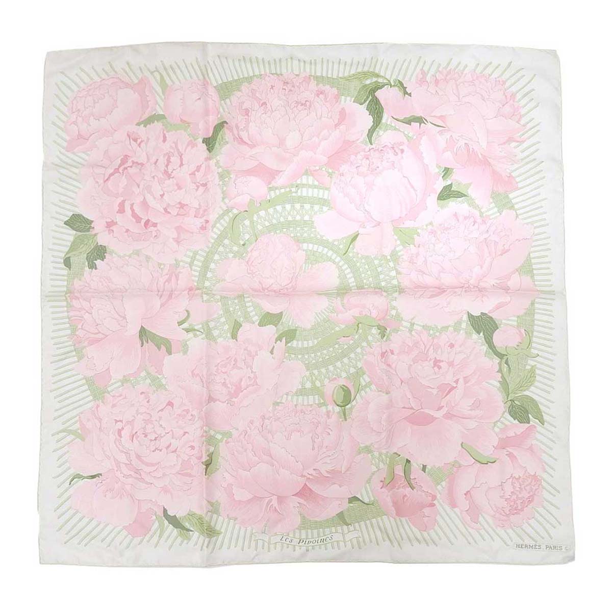 Hermes Scarf Pink Les Pivoines