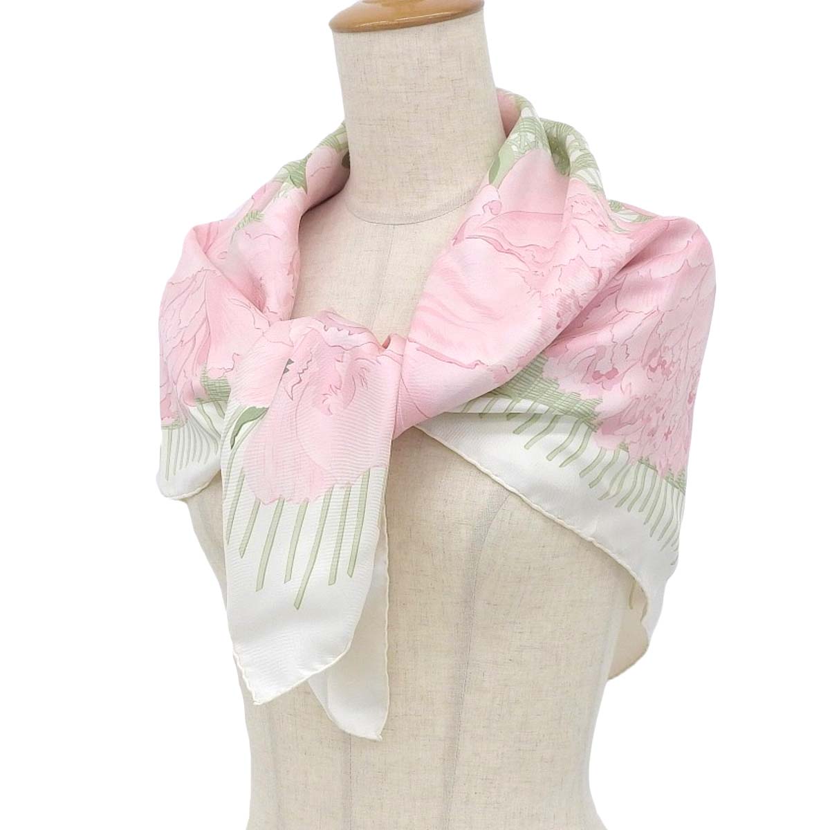 Hermes Scarf Pink Les Pivoines