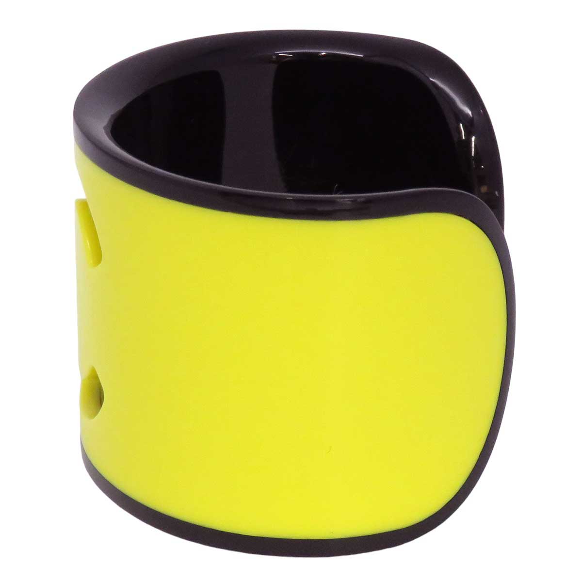 Chanel Plastic Bangle Yellow Black