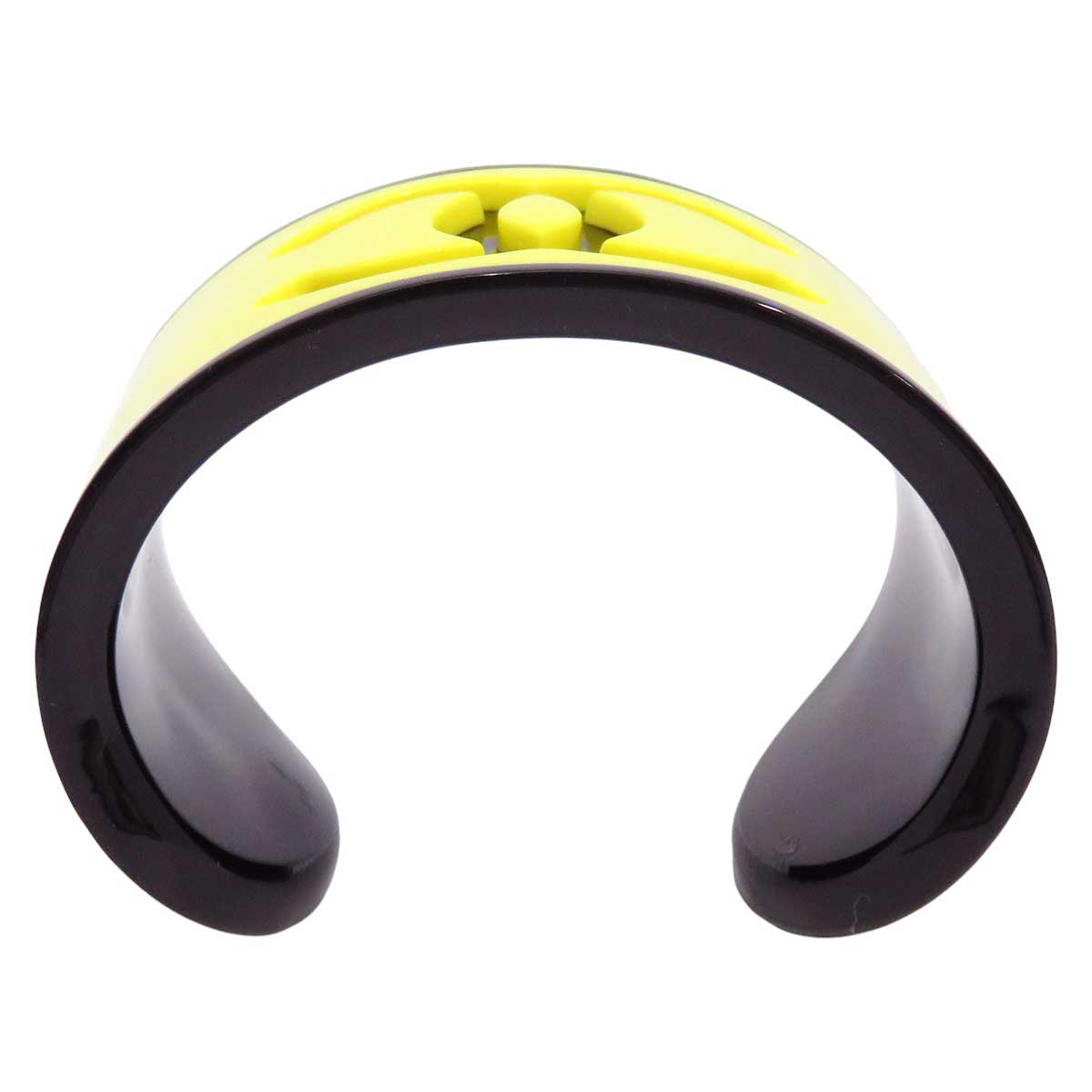 Chanel Plastic Bangle Yellow Black