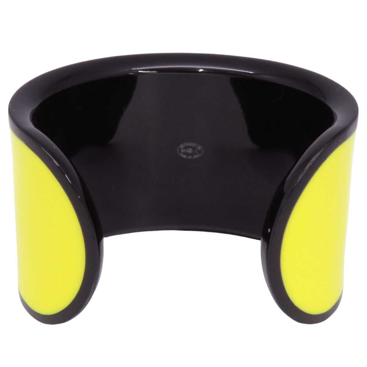 Chanel Plastic Bangle Yellow Black