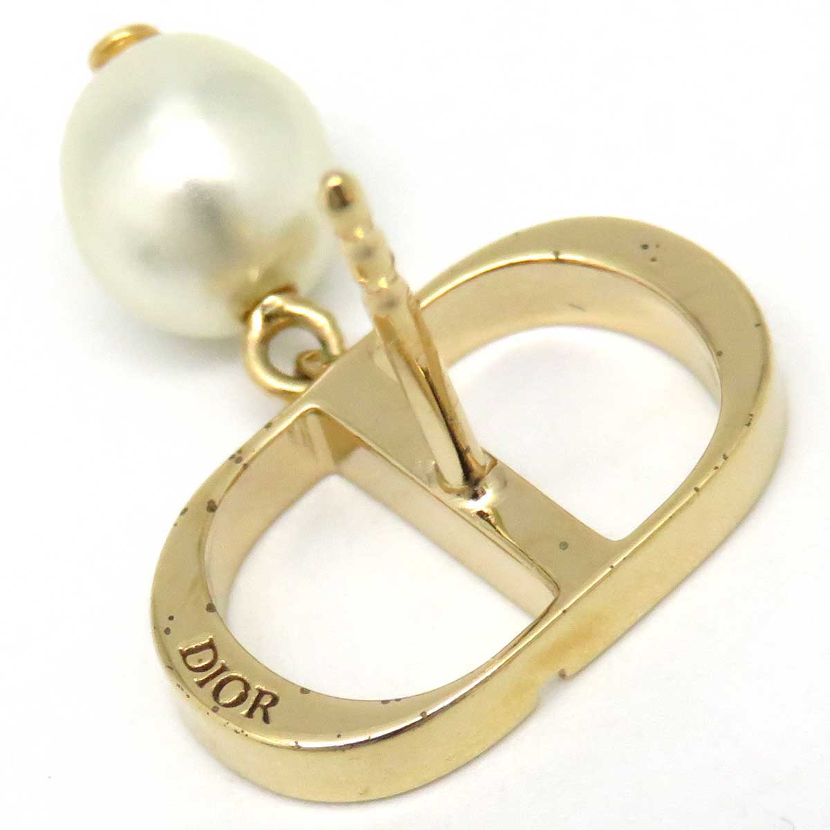 Dior Metal Resin Pearl Earrings