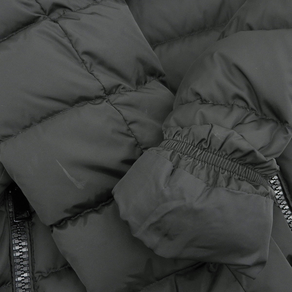 Moncler Nylon Leather Down Jacket Black