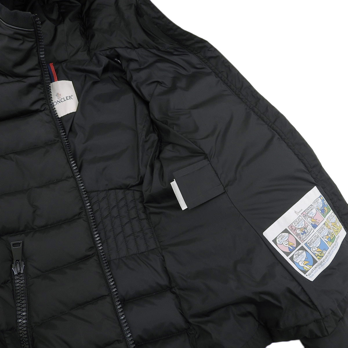 Moncler Nylon Leather Down Jacket Black