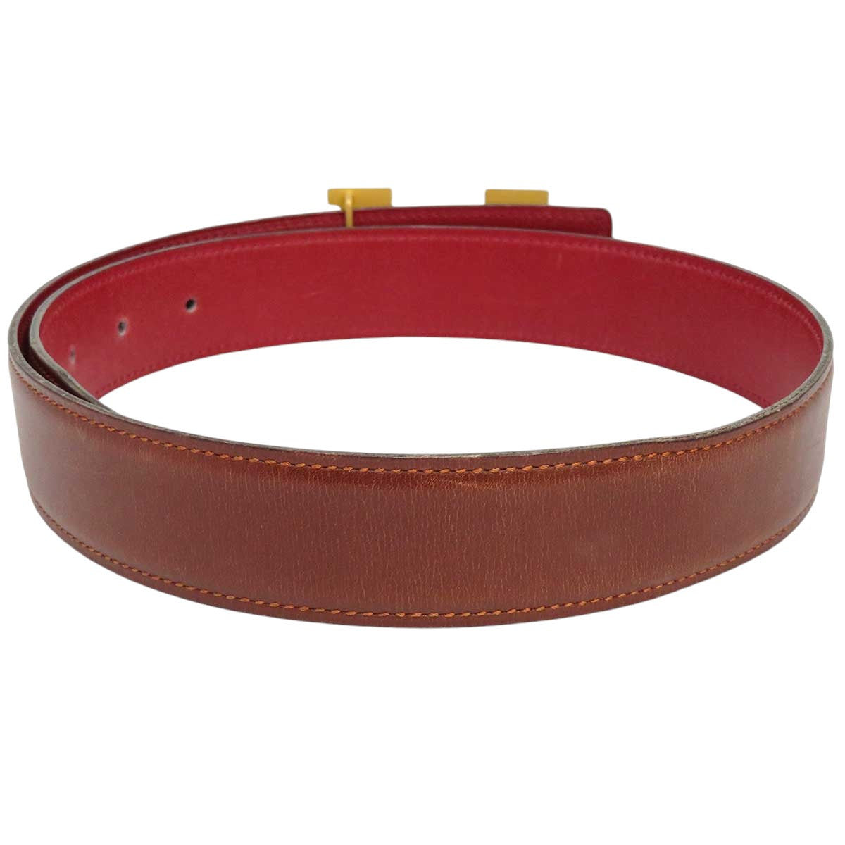 Hermes Leather Reversible Belt Brown Red