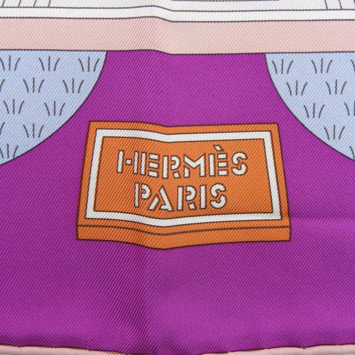 Hermes Silk Scarf Purple Multicolor