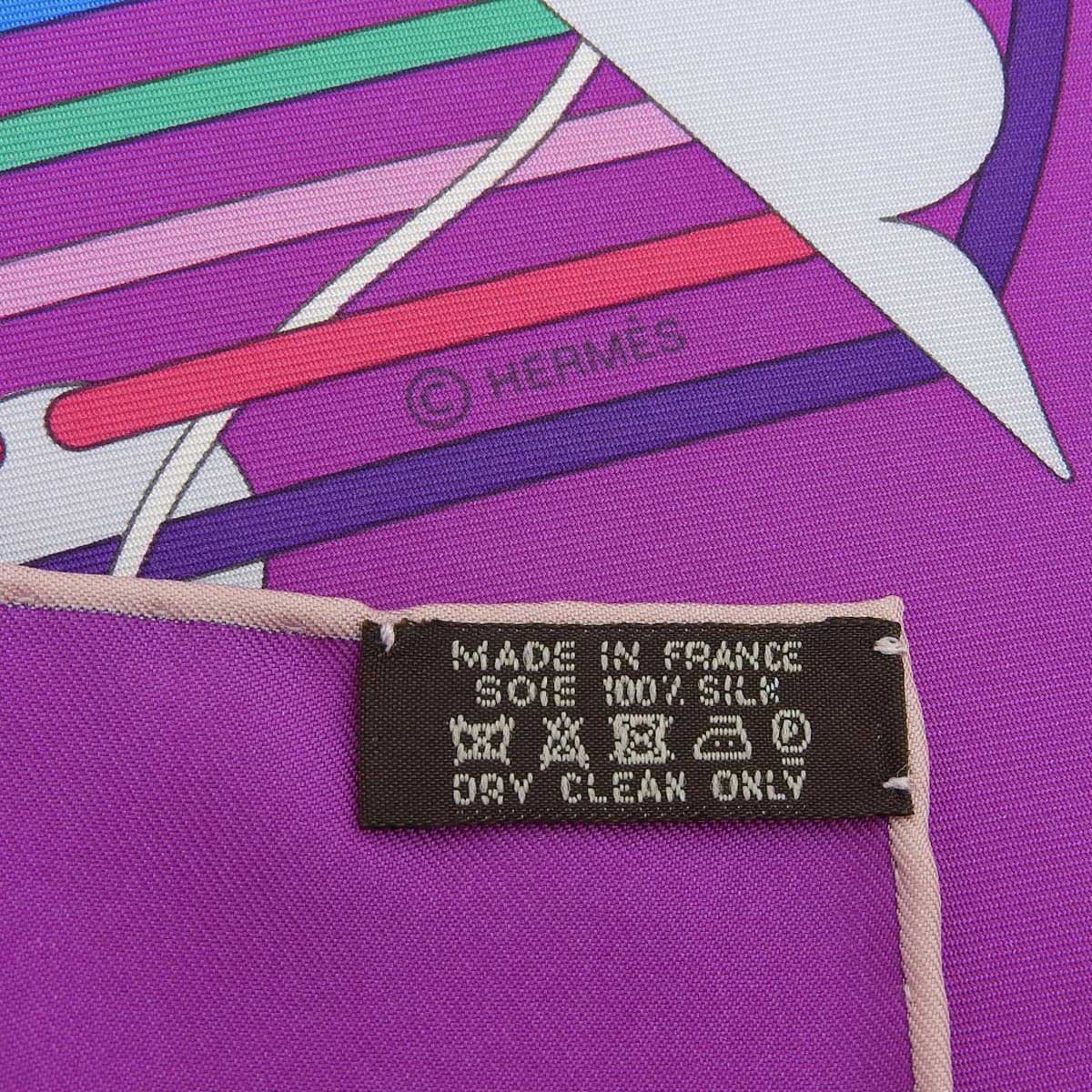 Hermes Silk Scarf Purple Multicolor