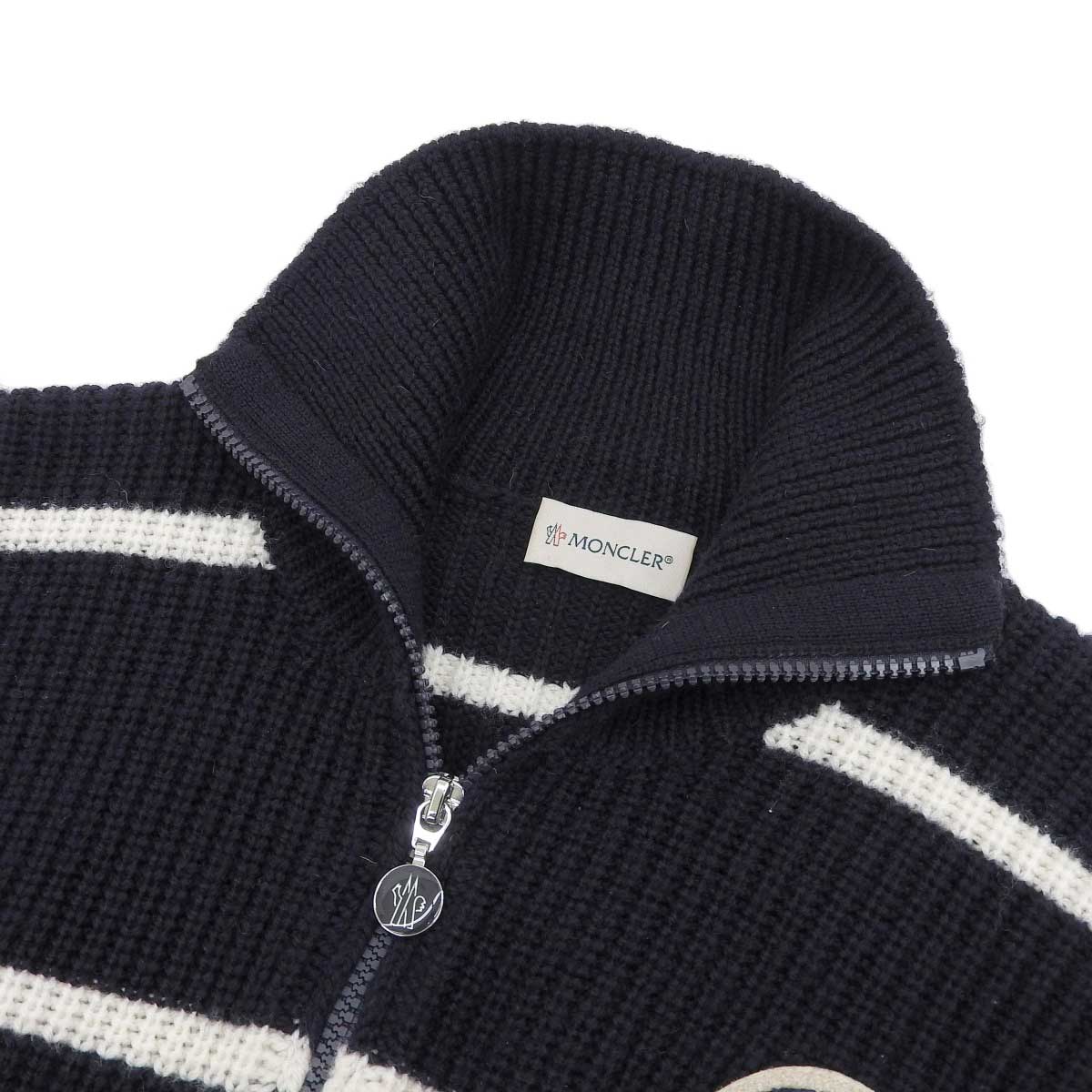 Moncler Wool Half-Zip High Neck Knit Sweater